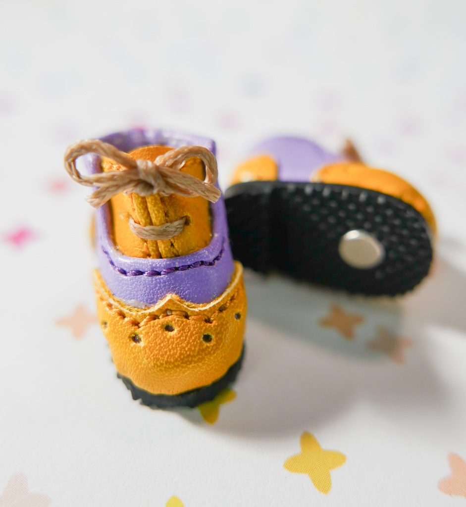 【10cm-12cm】ぬい靴/オビツ11 磁石付きツートーンカラーシューズ