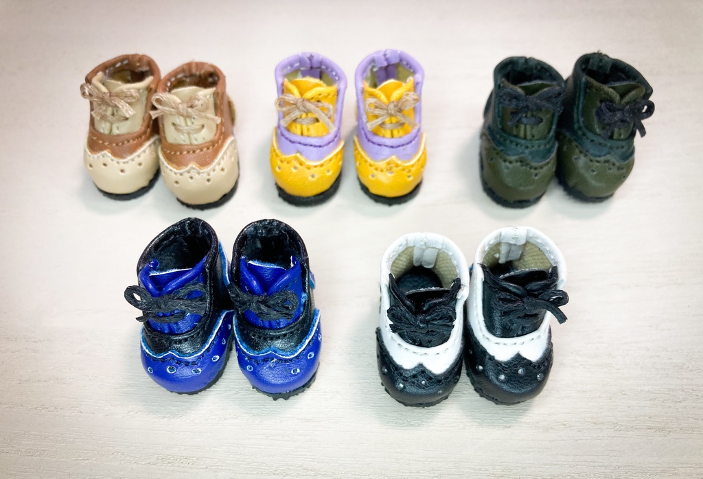 【10cm-12cm】ぬい靴/オビツ11 磁石付きツートーンカラーシューズ