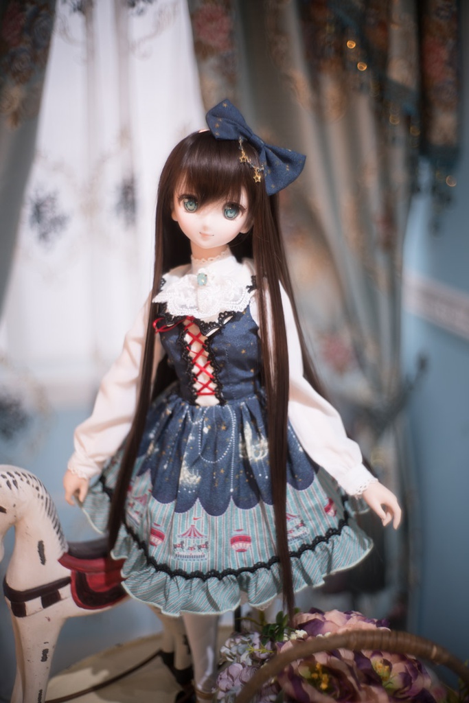 オリジナルプリント柄ジャンパースカートセット【真夜中のメリーゴーランド】