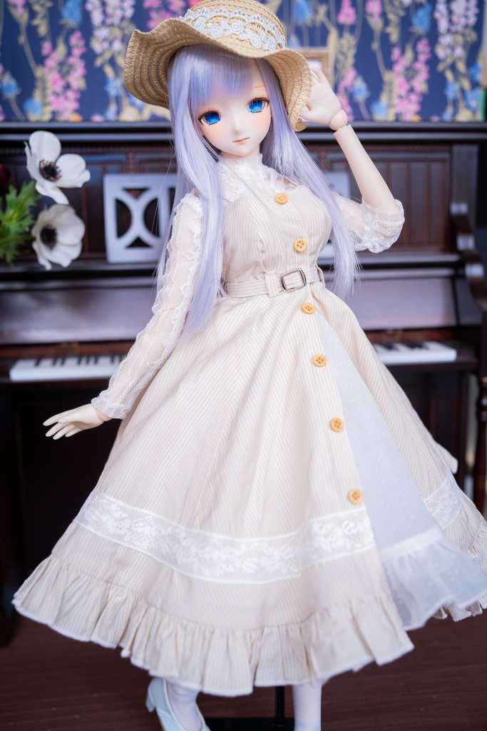 DD・DDSレーストップ&ジャンパースカートセットアップ三点セット【ペールイエロー】