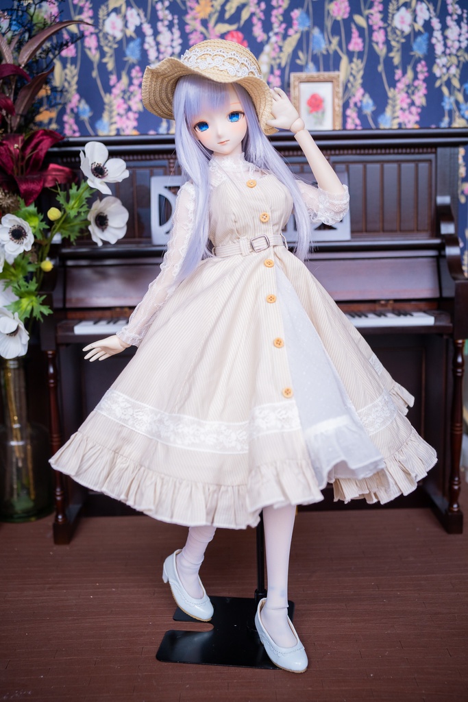 DD・DDSレーストップ&ジャンパースカートセットアップ三点セット【ペールイエロー】