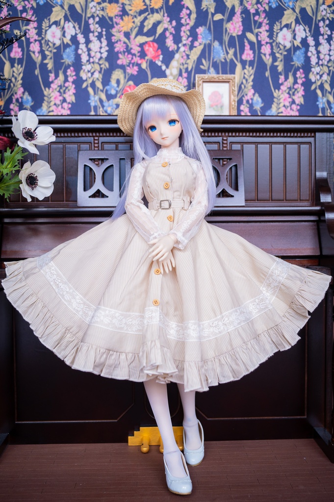 DD・DDSレーストップ＆ジャンパースカートセットアップ三点セット【ペールイエロー】　