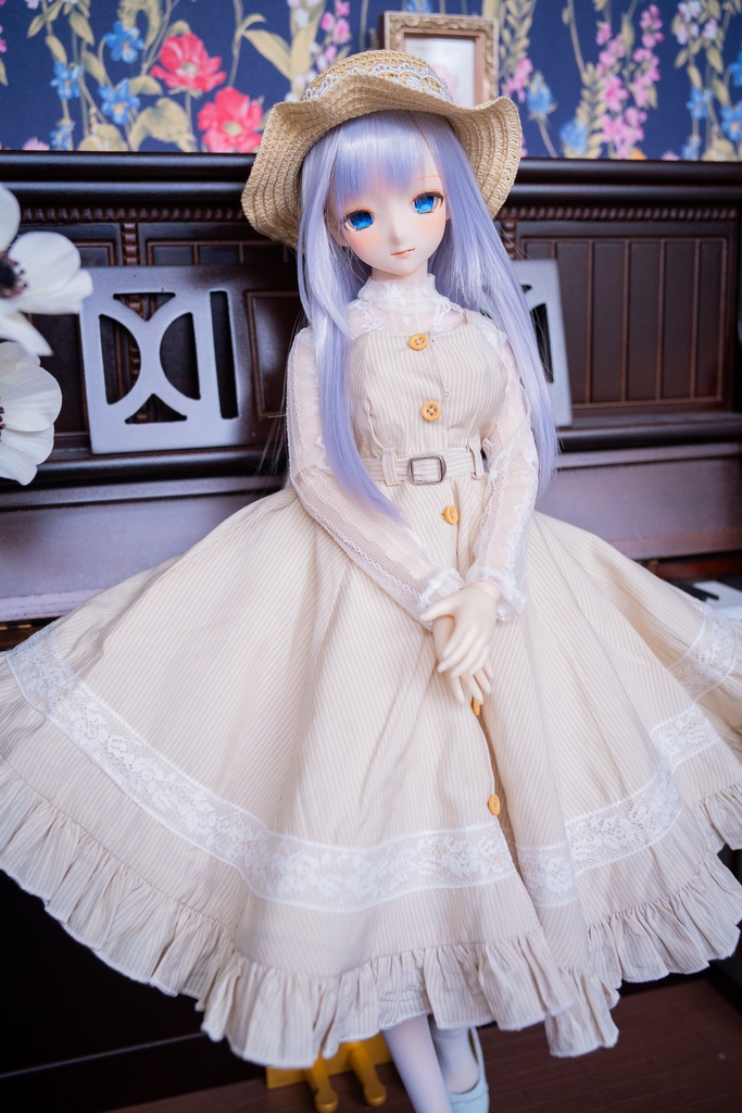 DD・DDSレーストップ&ジャンパースカートセットアップ三点セット【ペールイエロー】