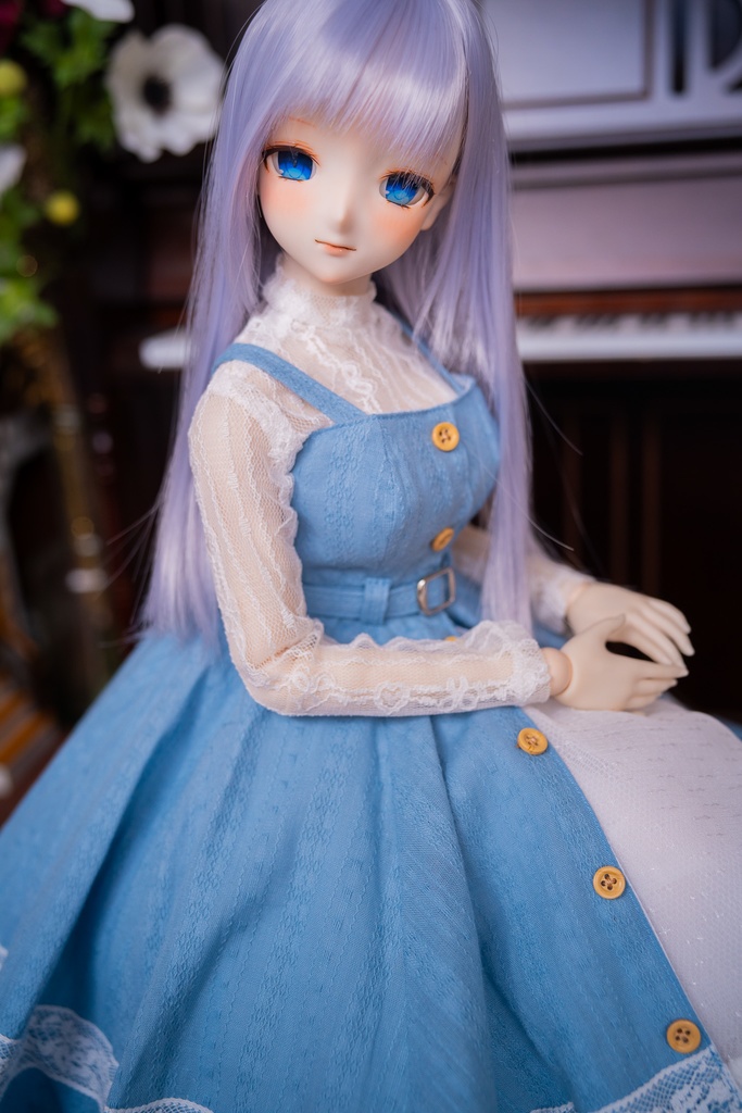 DD・DDSレーストップ&ジャンパースカートセットアップ三点セット【ブルー】