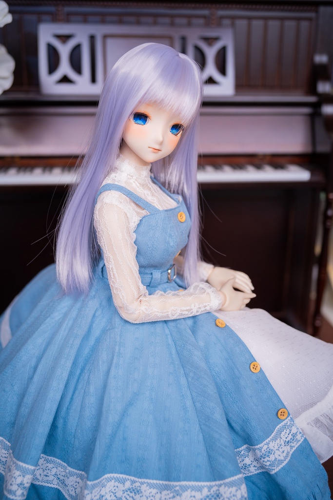 DD・DDSレーストップ&ジャンパースカートセットアップ三点セット【ブルー】