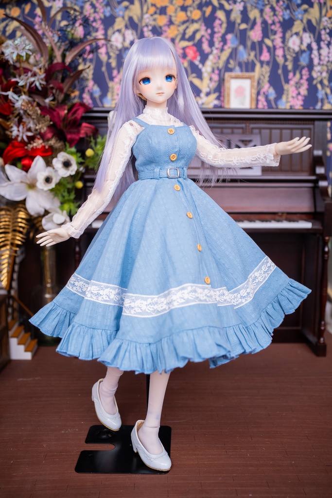 DD・DDSレーストップ&ジャンパースカートセットアップ三点セット【ブルー】