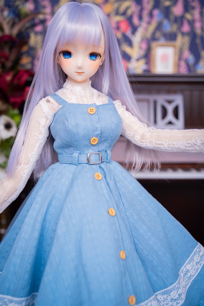 DD・DDSレーストップ&ジャンパースカートセットアップ三点セット【ブルー】