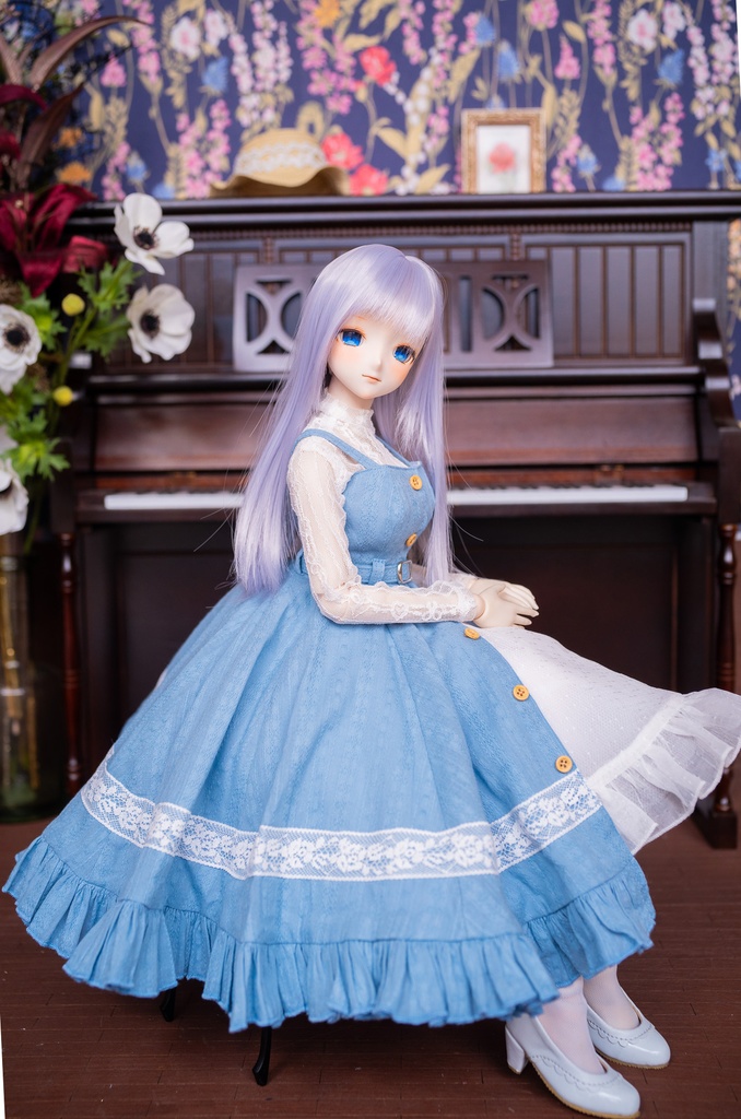 DD・DDSレーストップ&ジャンパースカートセットアップ三点セット【ブルー】