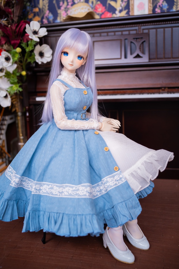 DD・DDSレーストップ&ジャンパースカートセットアップ三点セット【ブルー】