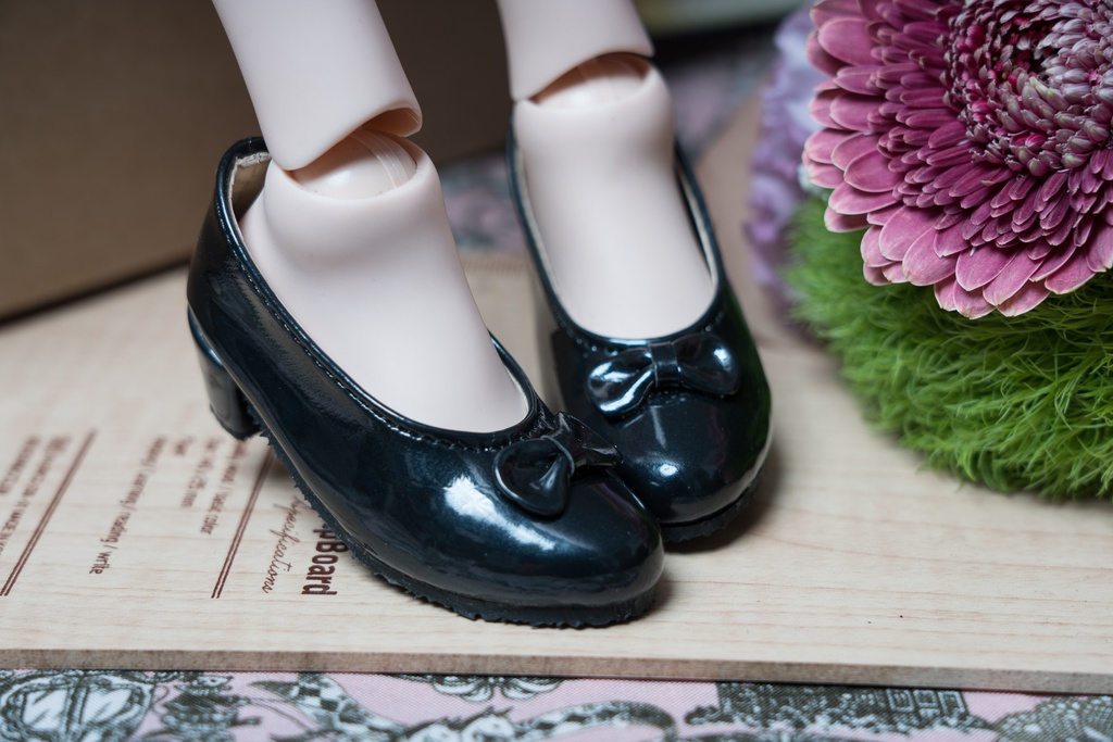 ●リボン付きパンプス ブラック● DD/SD/SD13&GR Girls対応