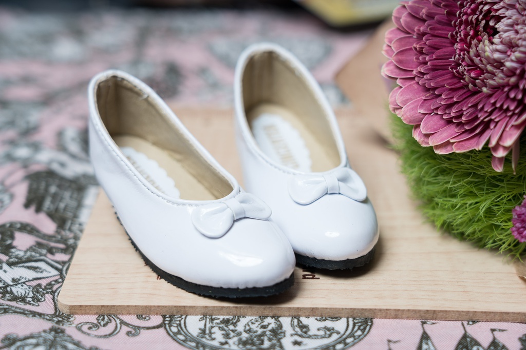 ●リボン付きパンプス ホワイト● DD/SD/SD13&GR Girls対応