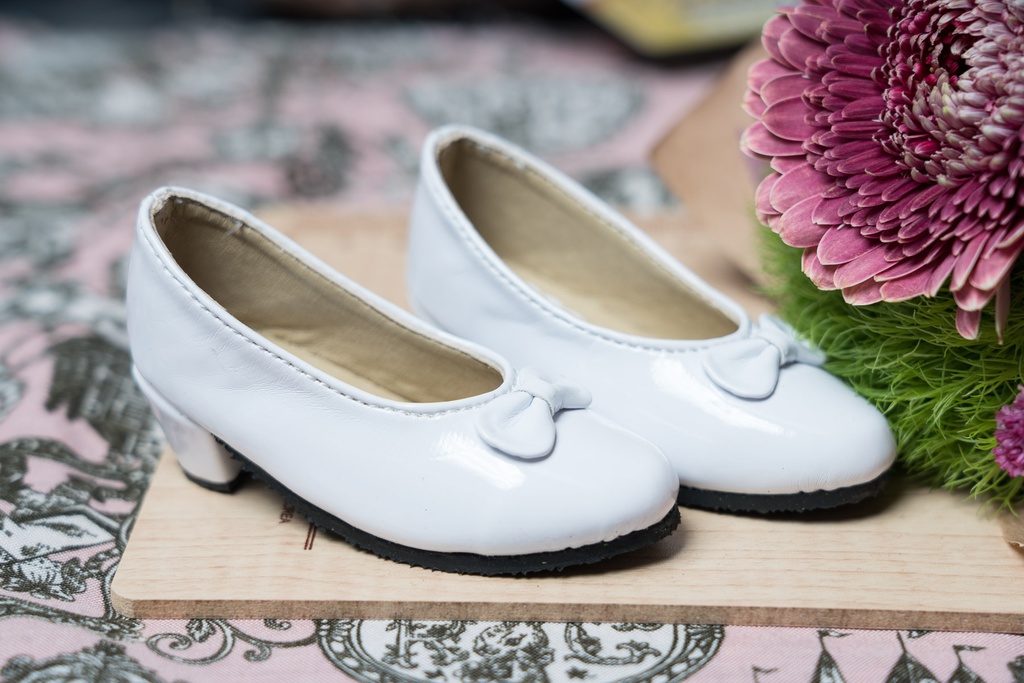 ●リボン付きパンプス ホワイト● DD/SD/SD13&GR Girls対応