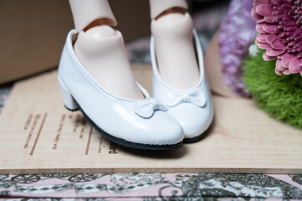 ●リボン付きパンプス ホワイト● DD/SD/SD13&GR Girls対応