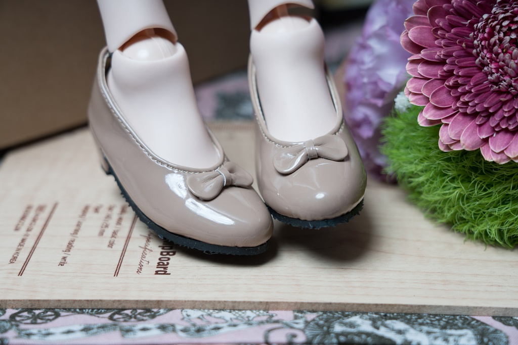 ●リボン付きパンプス ベージュ● DD/SD/SD13&GR Girls対応