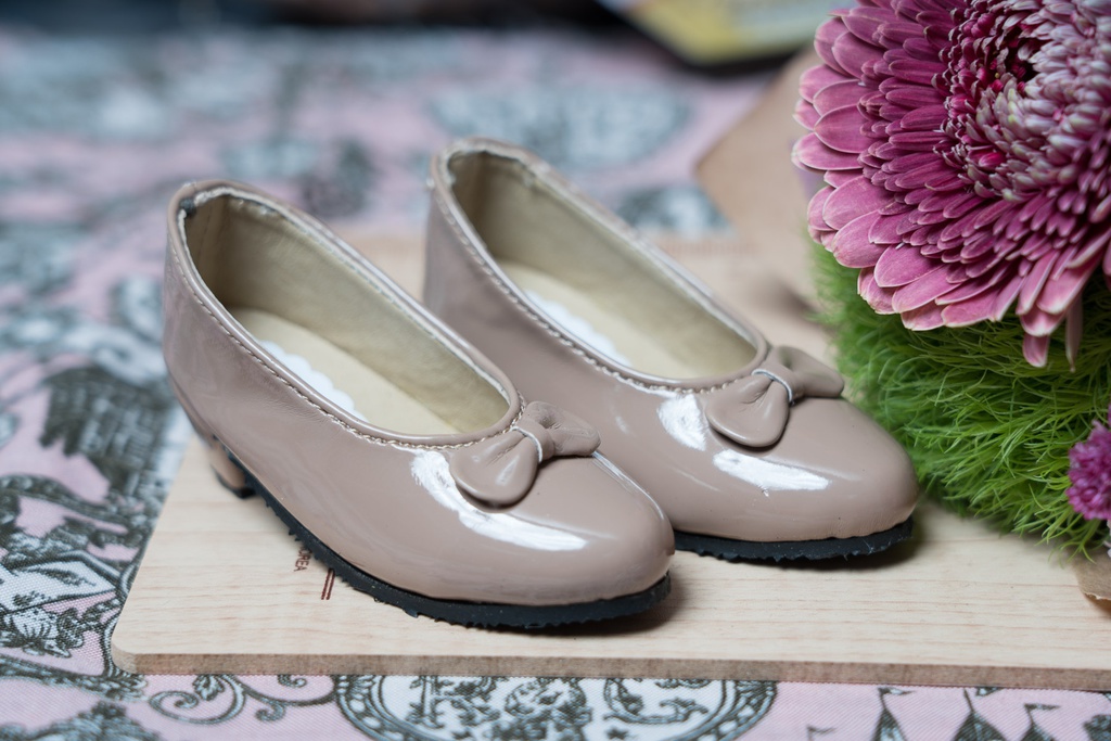 ●リボン付きパンプス ベージュ● DD/SD/SD13&GR Girls対応