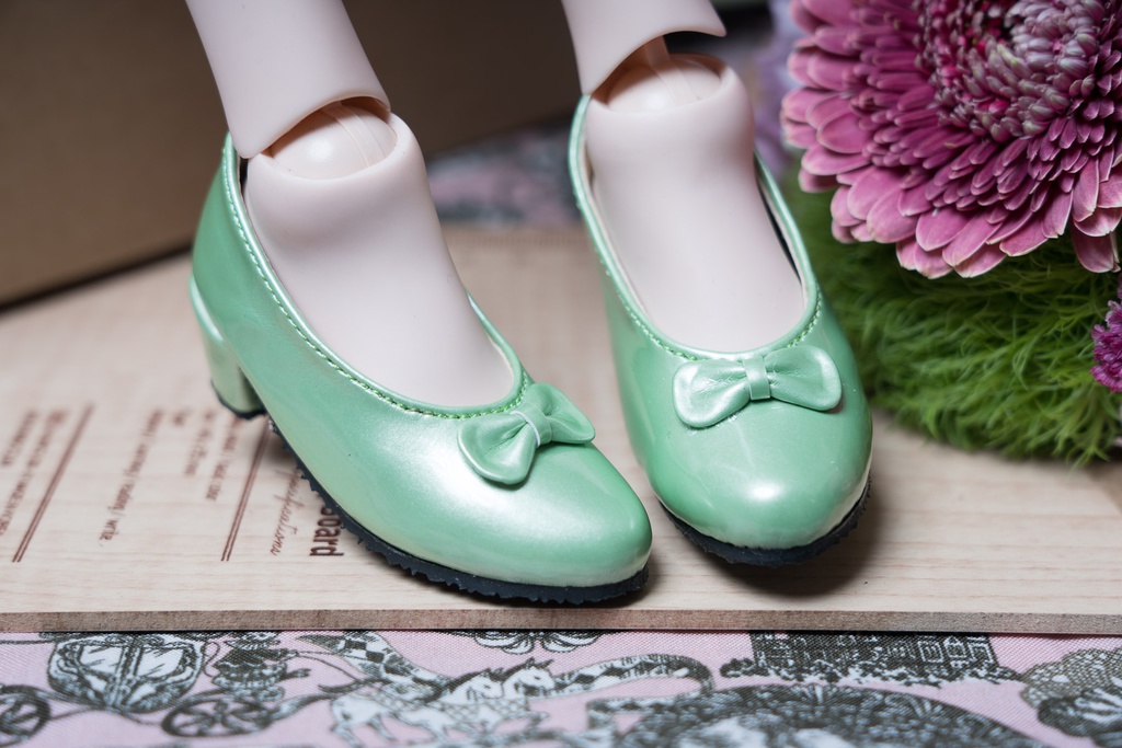 ●リボン付きパンプス パールライトグリーン● DD/SD/SD13&GR Girls対応