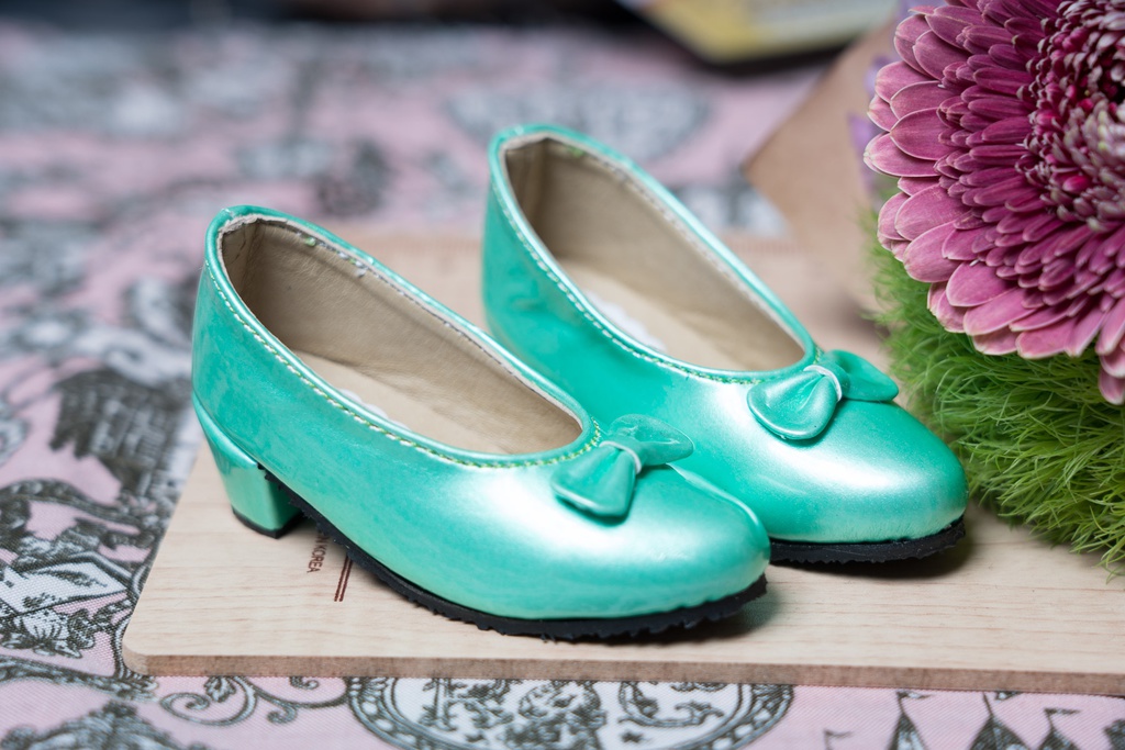 ●リボン付きパンプス パールグリーン● DD/SD/SD13&GR Girls対応