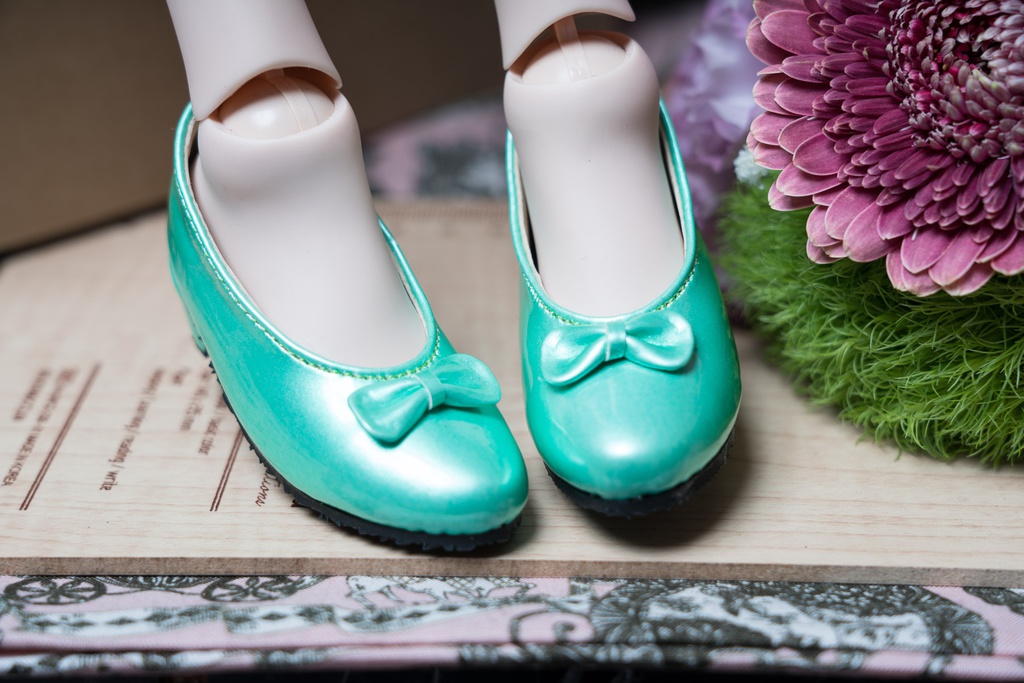 ●リボン付きパンプス パールグリーン● DD/SD/SD13&GR Girls対応