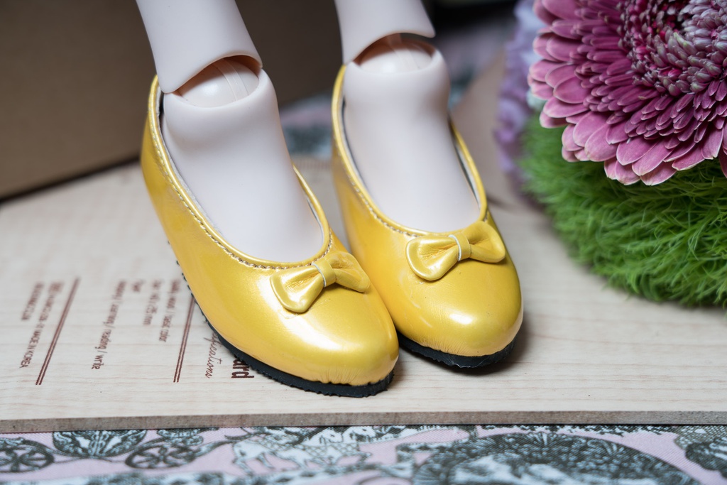 ●リボン付きパンプス パールイエロー● DD/SD/SD13&GR Girls対応