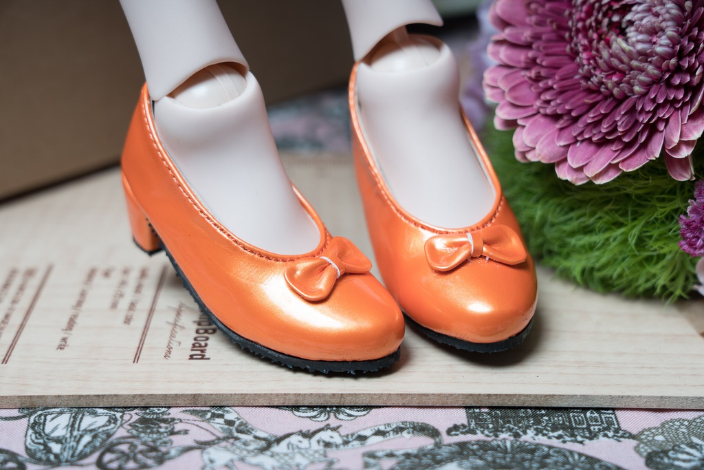 ●リボン付きパンプス パールオレンジ● DD/SD/SD13&GR Girls対応