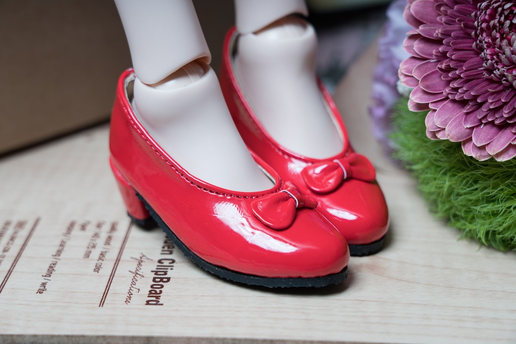 ●リボン付きパンプス レッド● DD/SD/SD13&GR Girls対応