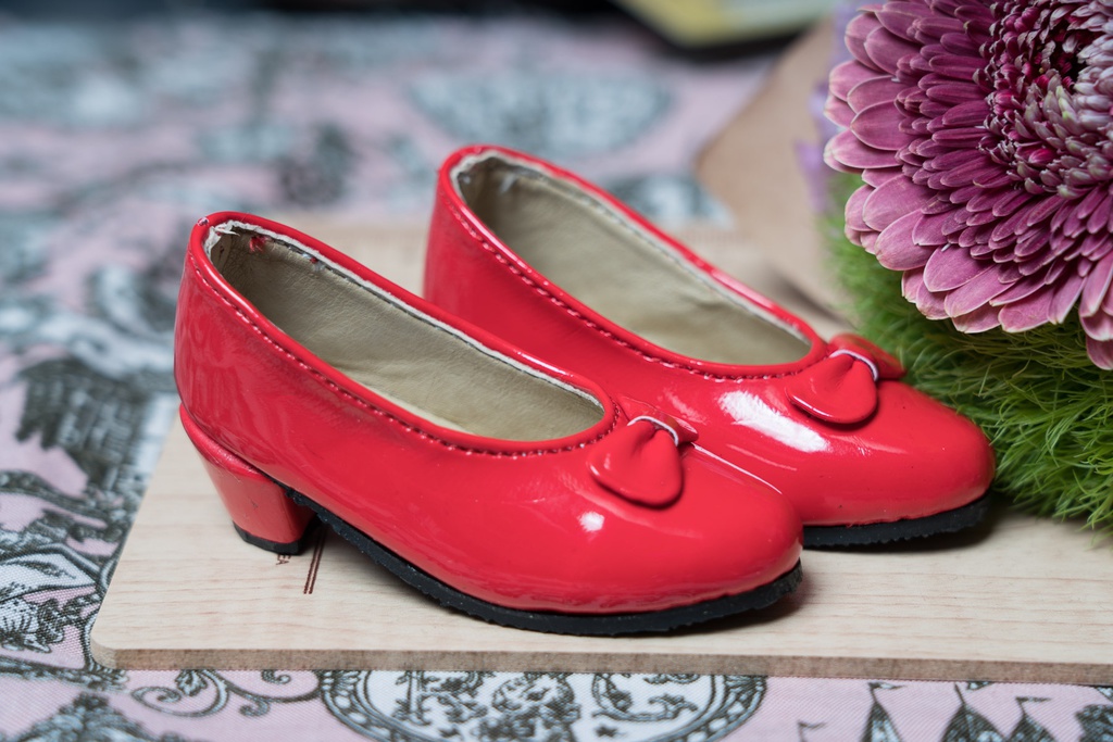 ●リボン付きパンプス レッド● DD/SD/SD13&GR Girls対応
