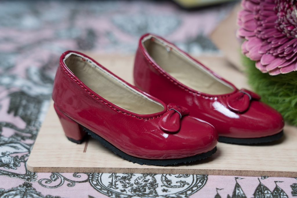 ●リボン付きパンプス ボルドー● DD/SD/SD13&GR Girls対応