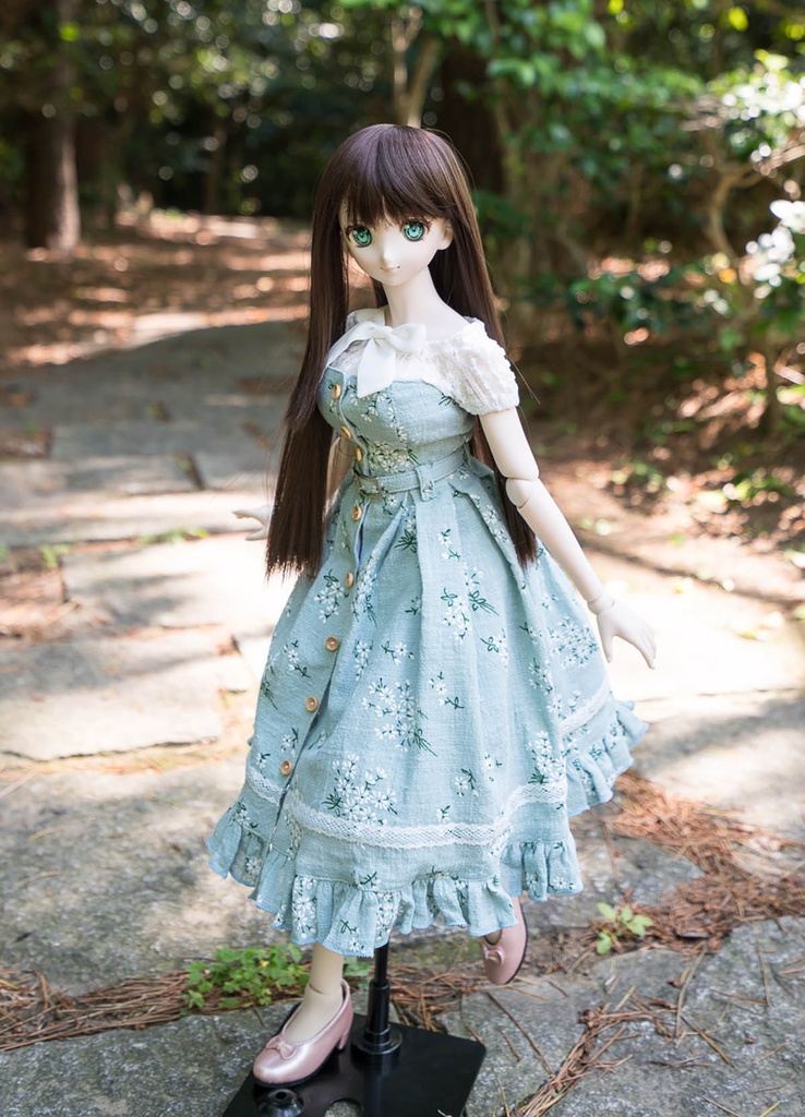 ●オリジナルアーリーサマードレスセット ミントフラワー●DD、DDSサイズ対応