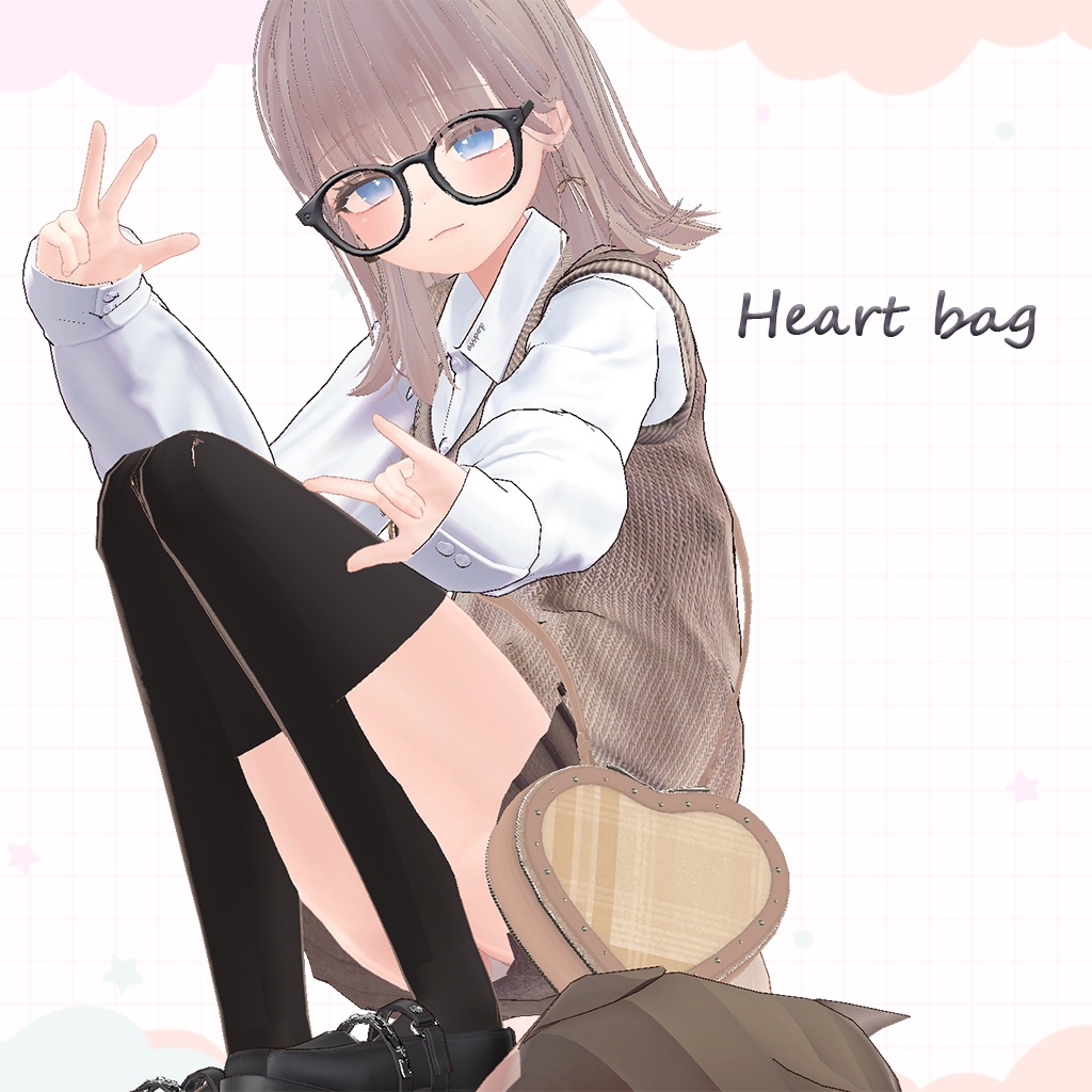 【3Dモデル】Heart bag  