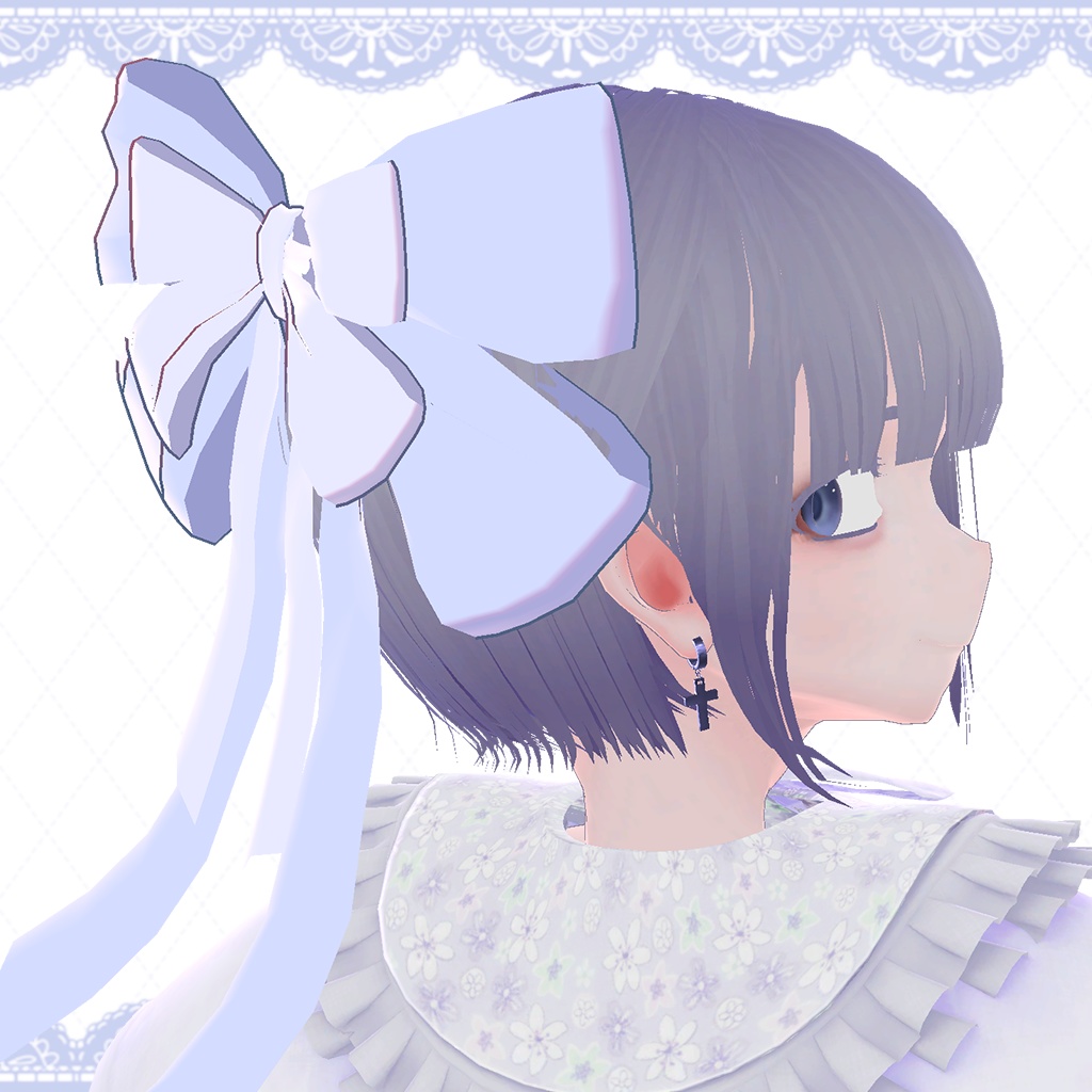 【無料3Dモデル】大きめリボン＆ジュエルアクセサリー