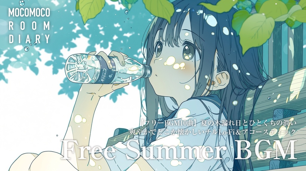 【フリーBGM10曲】夏の木漏れ日とひとくちの潤い｜爽やかでどこか懐かしいチルLo-Fi＆アコースティック【商用利用可】