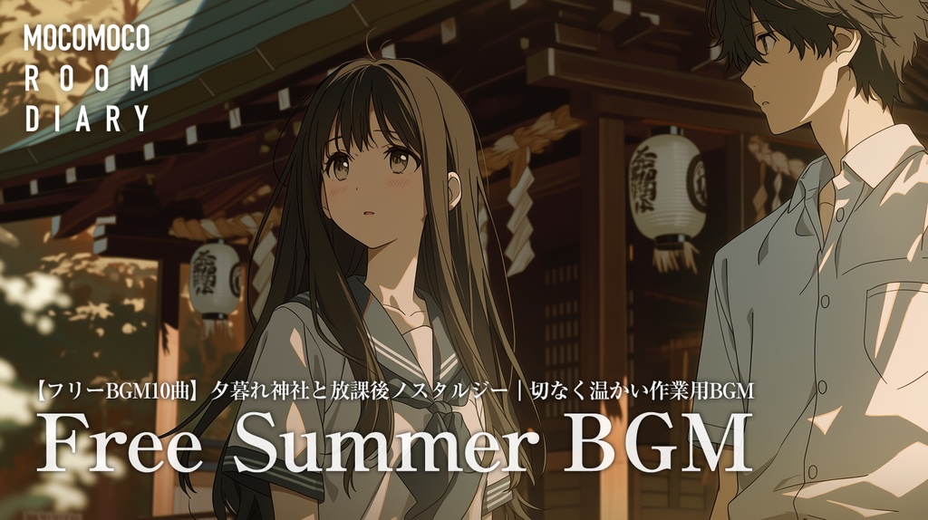 【フリーBGM10曲】夕暮れ神社と放課後ノスタルジー｜切なく温かい作業用BGM【商用利用可】