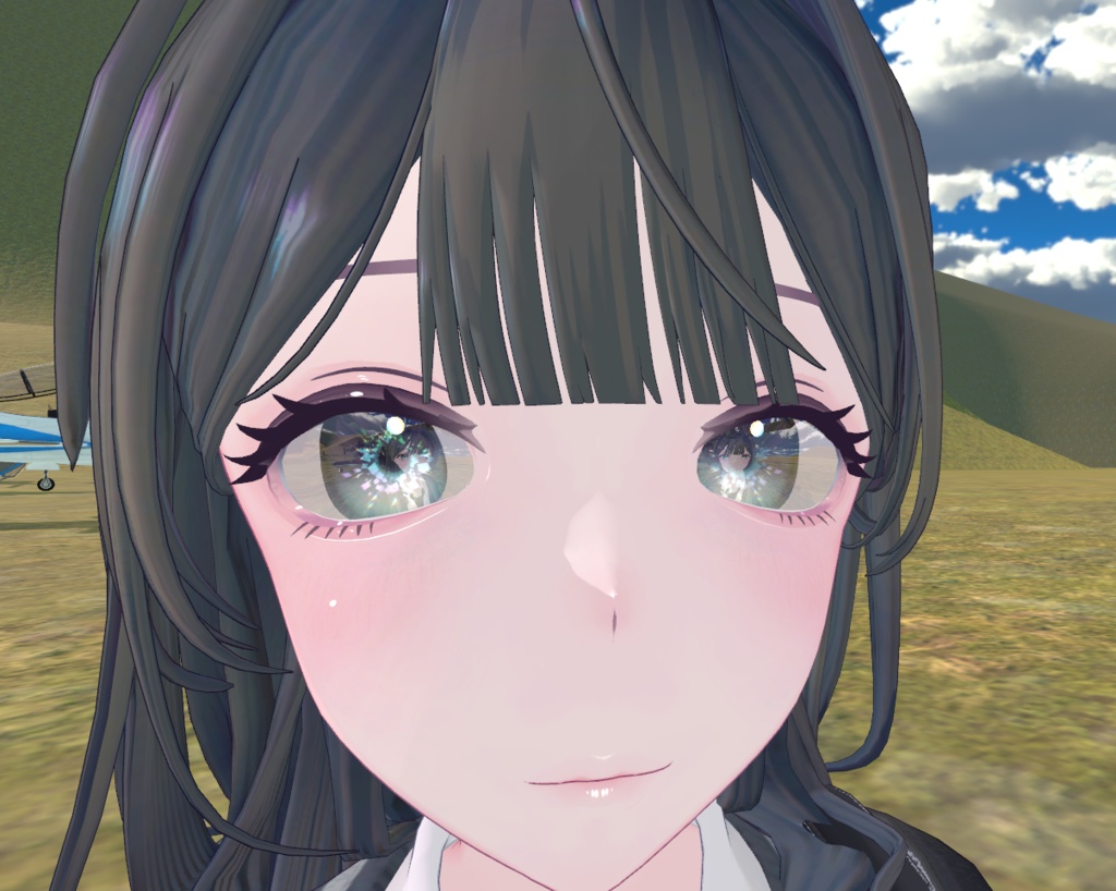 フレンド、お砂糖?がリアルタイムに映り込む瞳