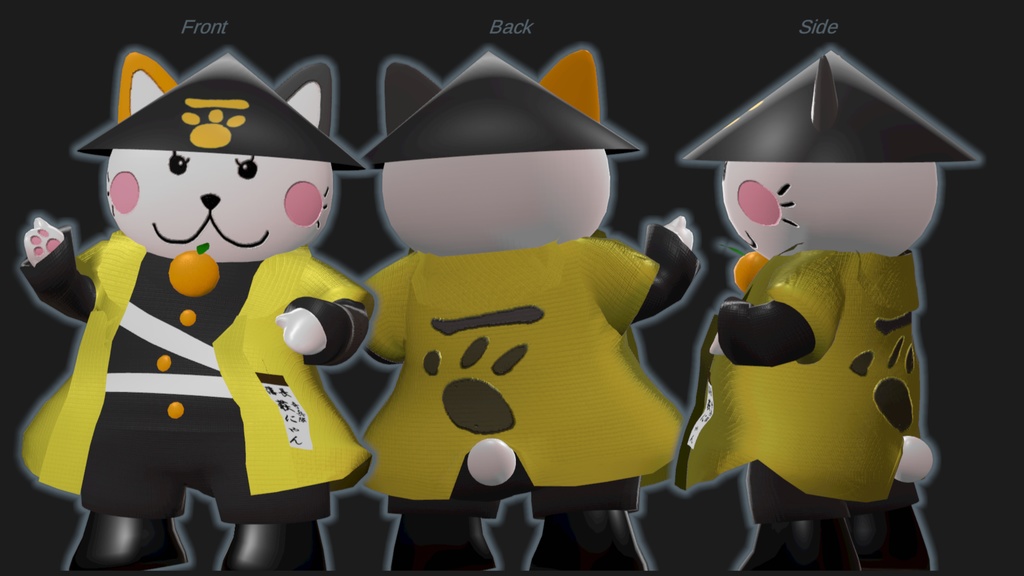 VRChat想定 「萩にゃん。」の3Dモデル(萩市の許可取得済)