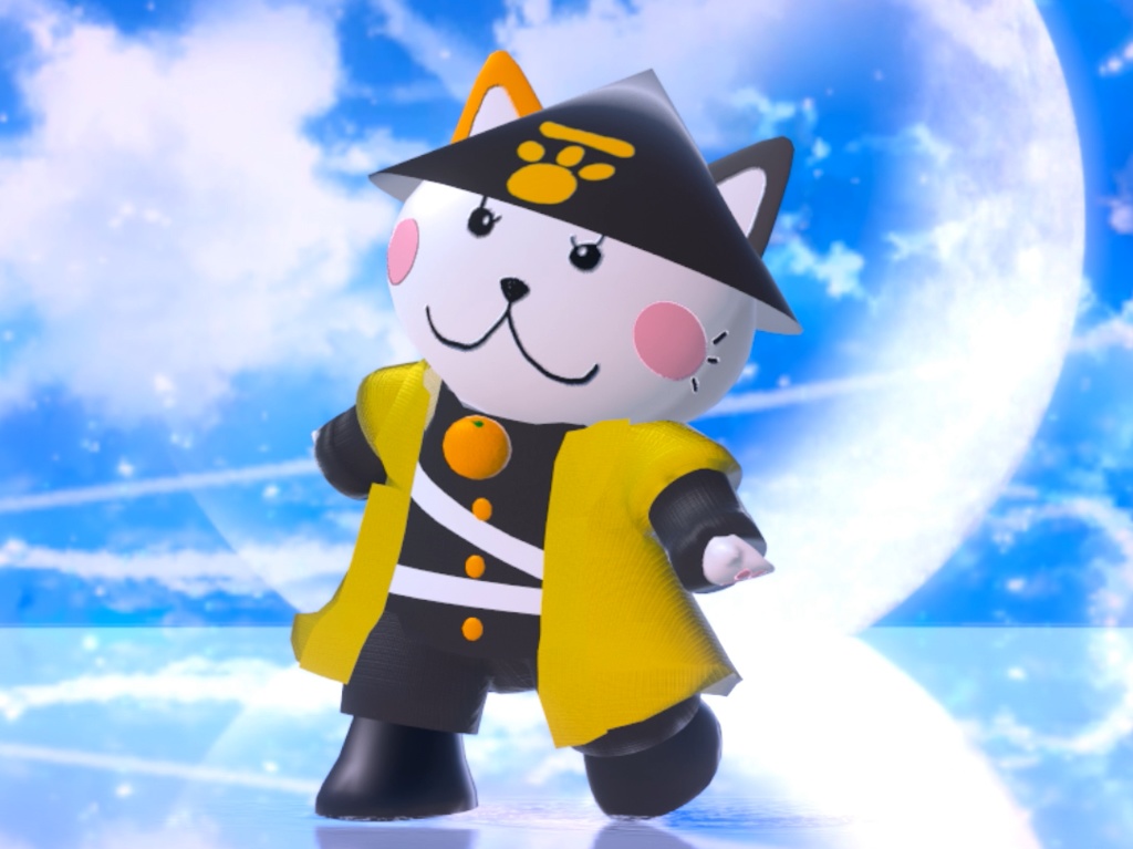 VRChat想定 「萩にゃん。」の3Dモデル(萩市の許可取得済)