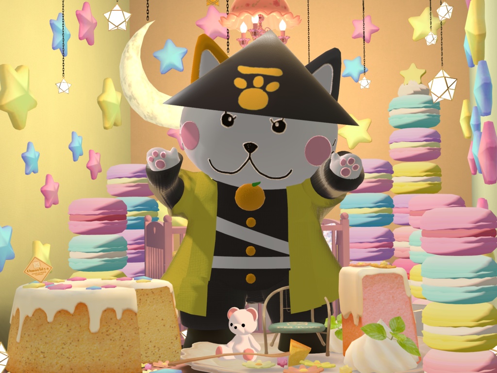 VRChat想定 「萩にゃん。」の3Dモデル(萩市の許可取得済)