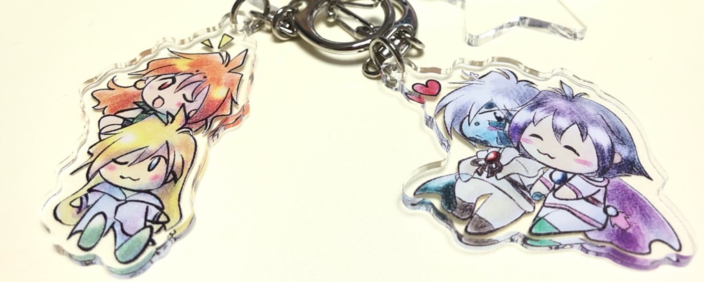 表紙絵アクキー(ガウリナ&ゼルアメ)