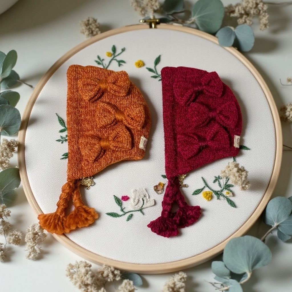 Ribbon bonnet (4色)