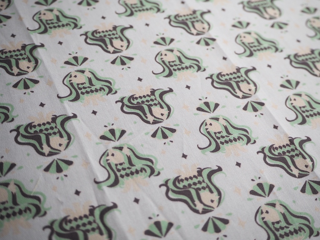 カットクロス＊アマビエchocolate mint white