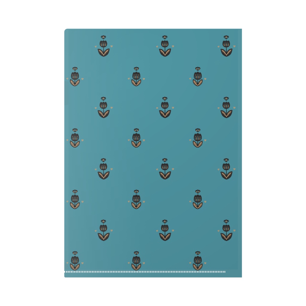 Retro tulip pattern_blue