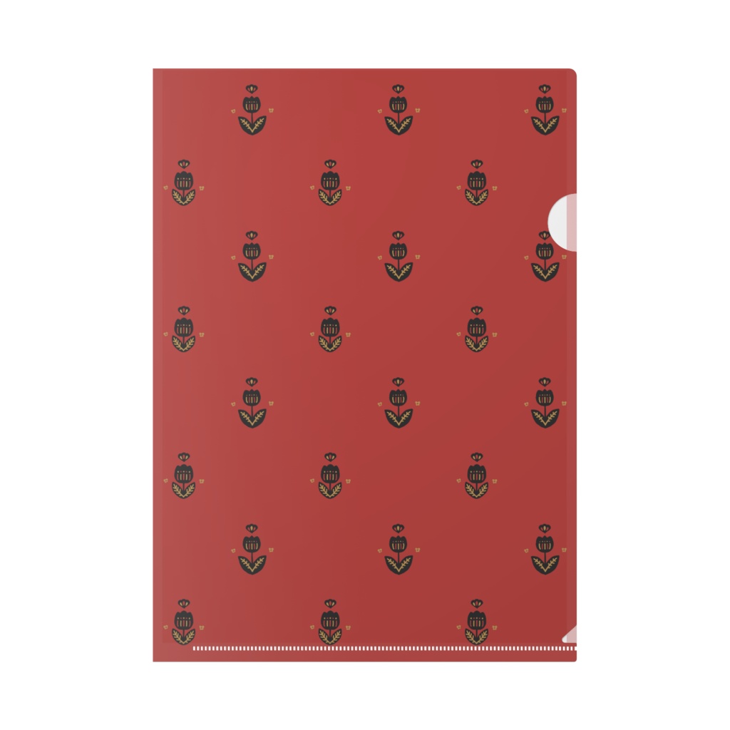 Retro tulip pattern_red