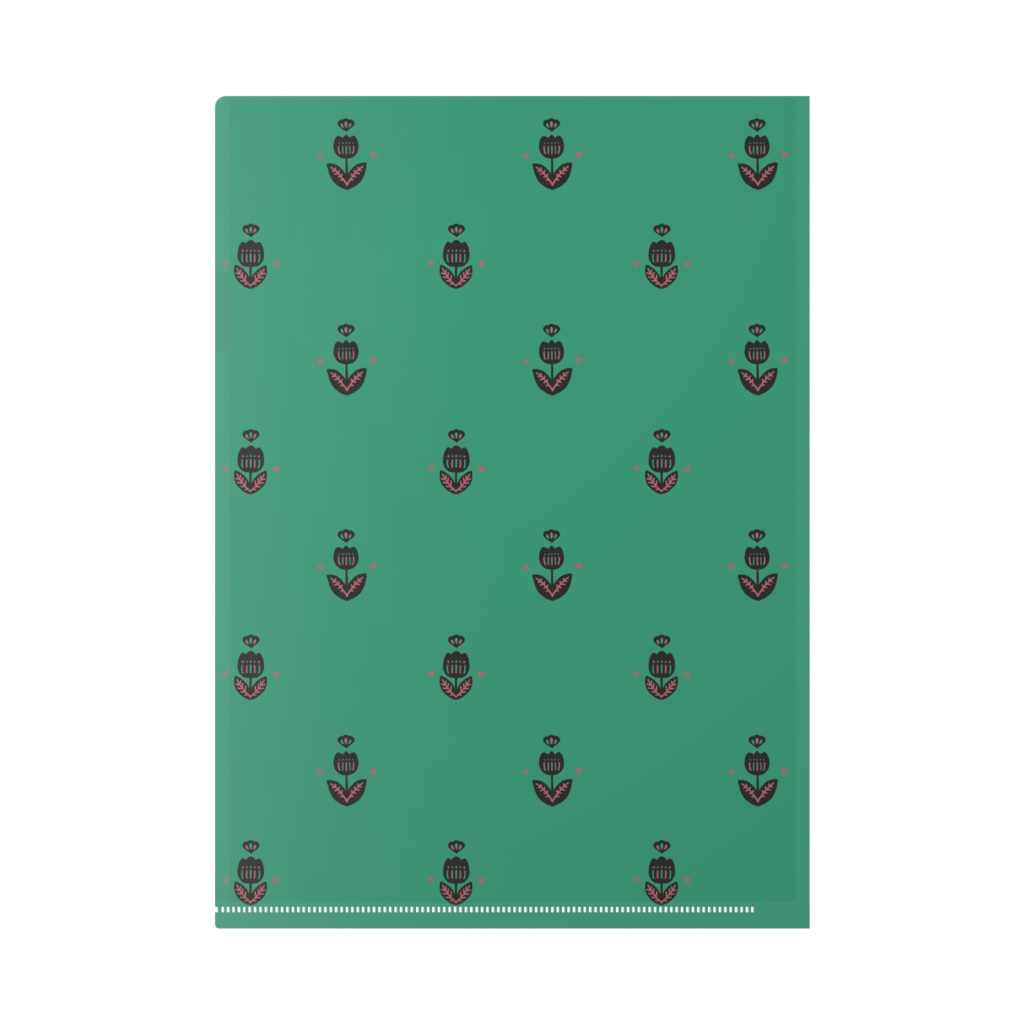 Retro tulip pattern_green