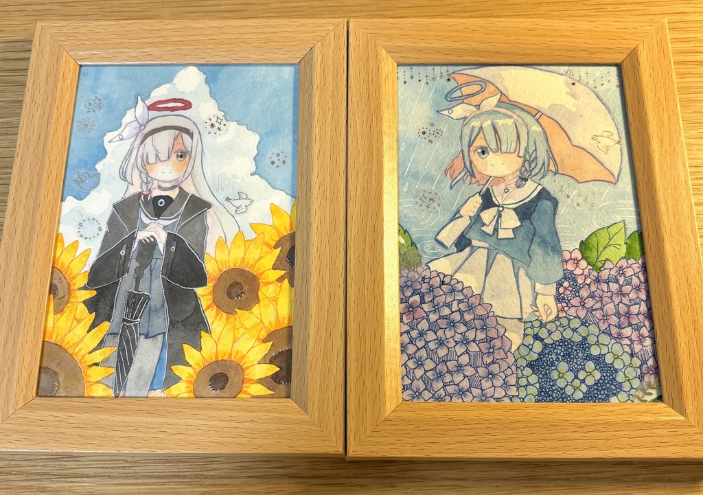 アロナとプラナの額入り原画(2つセット)