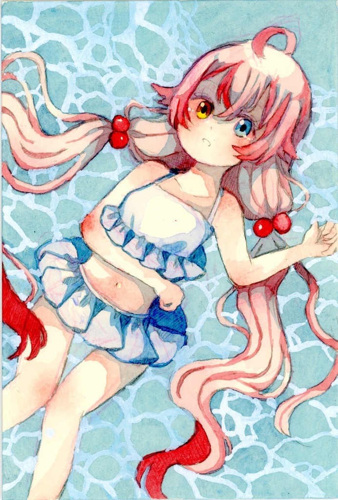 額入りホシノ（水着）水彩原画