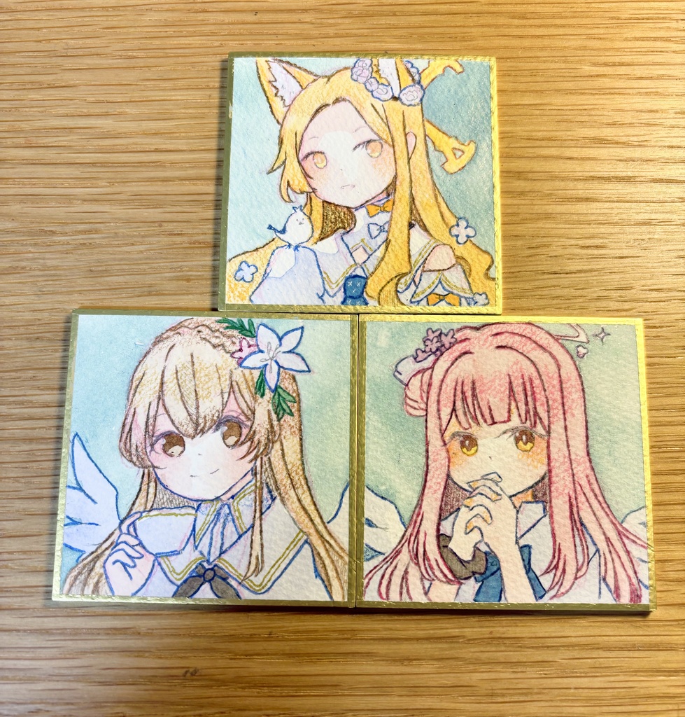 ティーパーティ豆色紙3枚セット（ミカ•セイア・ナギサ）