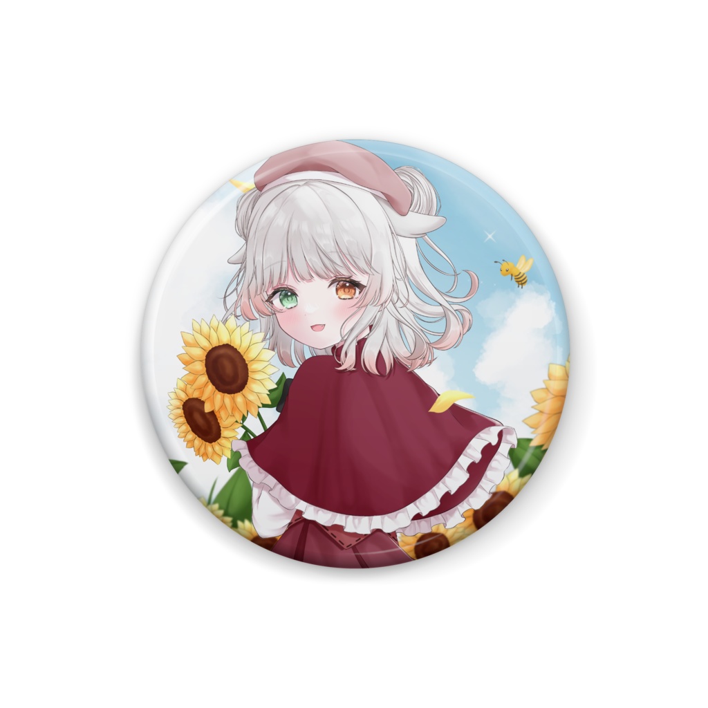 ひまわり畑な缶バッジ