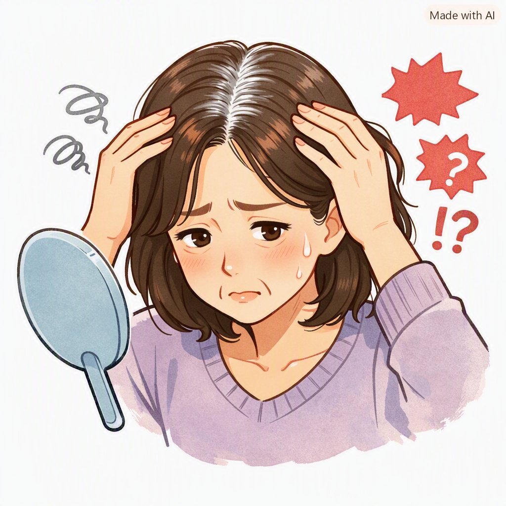 白髪に悩む人　note素材