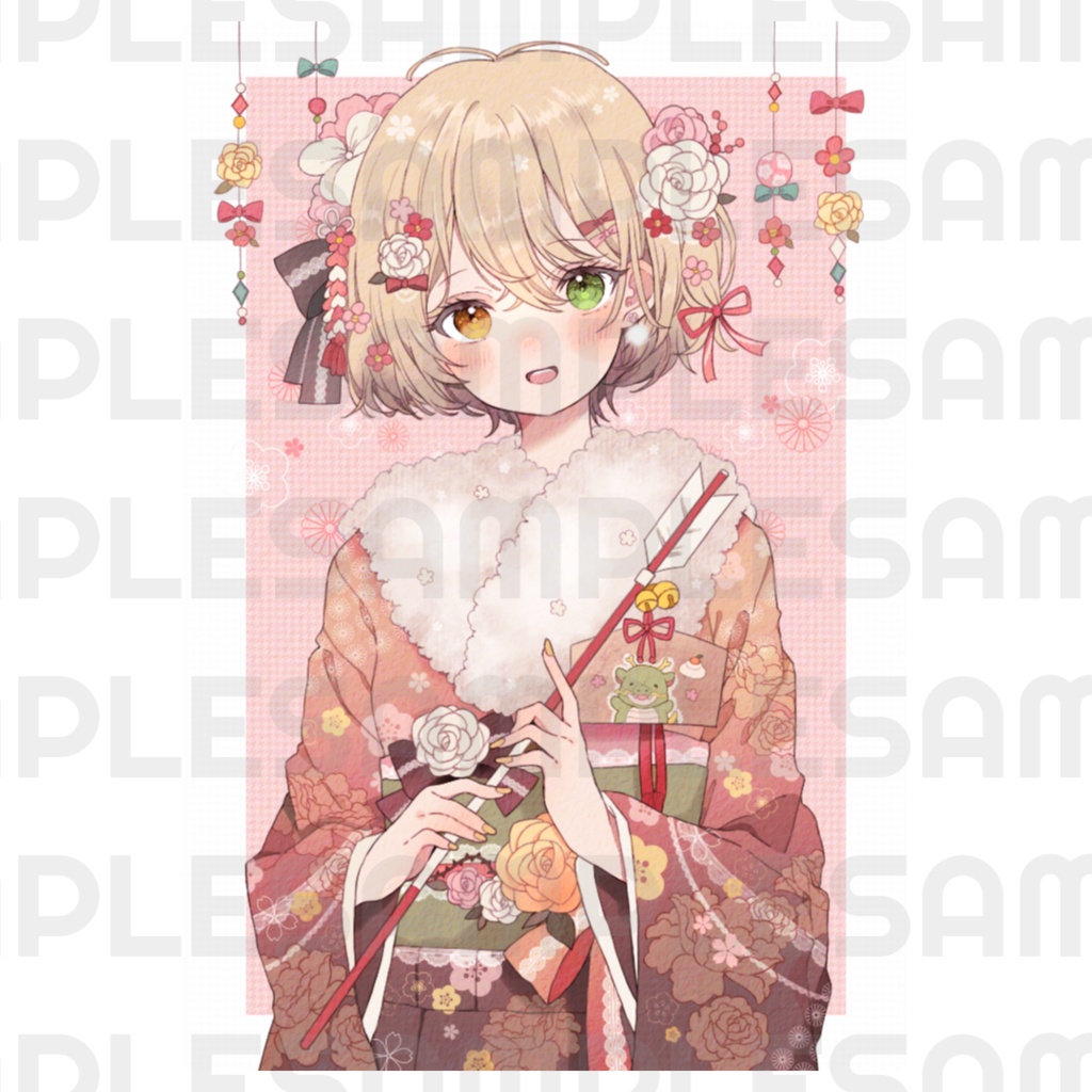 2024年賀状 ①ロングヘア