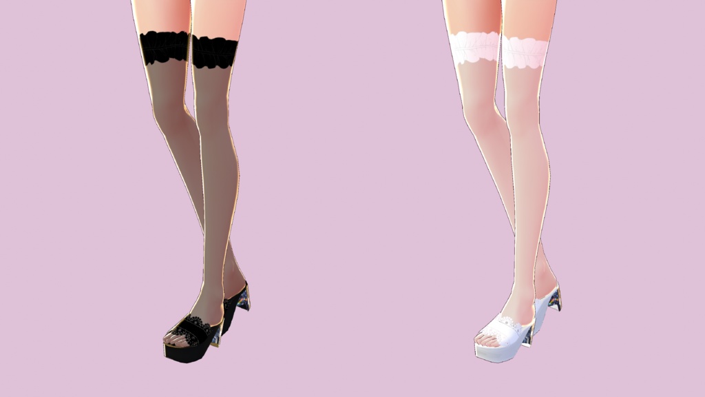VRoid beta】ニーハイソックス ２色 knee high socks 2 colors - くぽぽショップ／Kupopo Shop -  BOOTH
