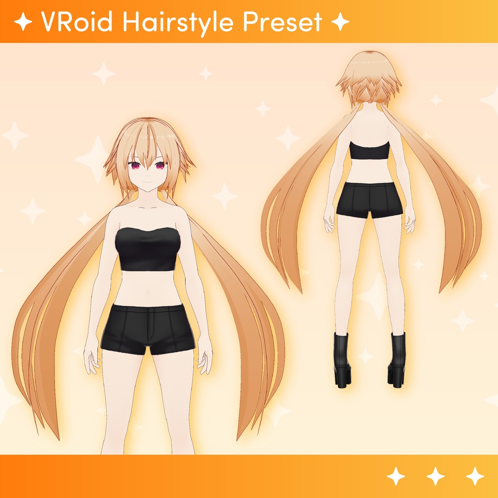 [VRoid]  Low Twin tails Hair / 髪型　ローツインテール